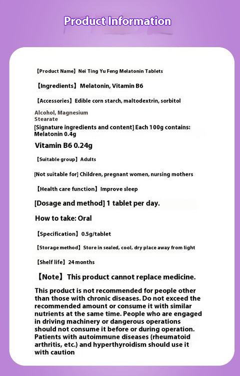Melatonin Tablet Vitamin